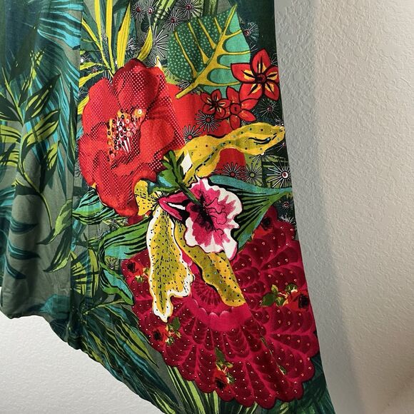 Desigual Maroni Knitted Short Sleeve Dress Midi Floral Small (ms) - Picture 4 of 8